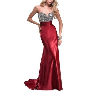 Beautiful Red Satin Prom Dress